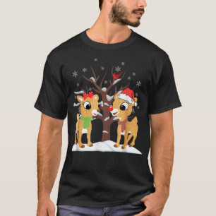 Rudolph and Clarice Christmas Kids Girls Tee Rein