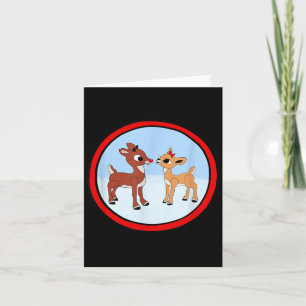 Rudolph And Clarice Christmas Kids Girls Tee Reind Card