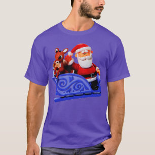 Rudolph and Santa Rankin Bass Retro Vintage T-Shirt