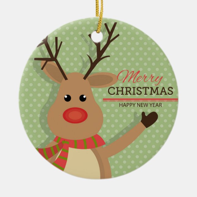 Rudolph  ceramic tree decoration (Front)