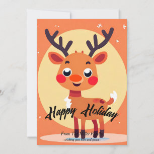 Rudolph Christmas Flat Holiday Card
