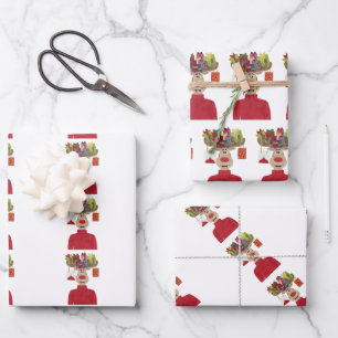 Rudolph Christmas Gifts Reindeer Wrapping Paper Sheet