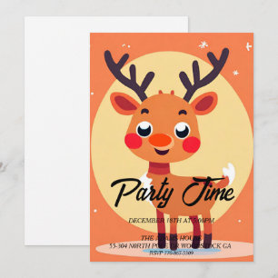 Rudolph Christmas Holiday Party Invitation