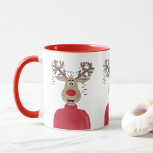 Rudolph Christmas Lights Reindeer Mug
