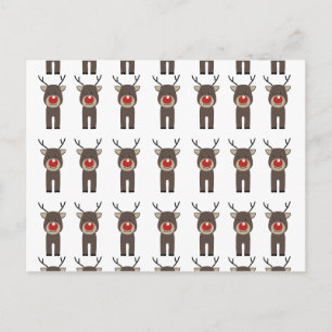 Rudolph Christmas Pattern.png Holiday Postcard