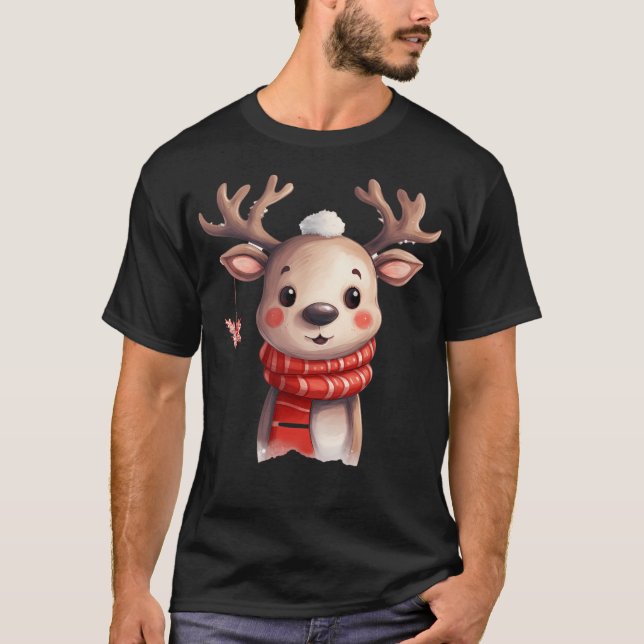 Rudolph Christmas Reindeer T-Shirt (Front)