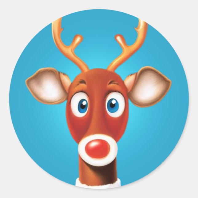 Rudolph Classic Round Sticker (Front)