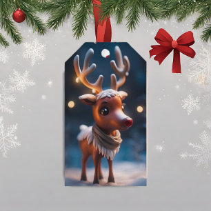 Rudolph Figure Christmas Holiday Gift Tag