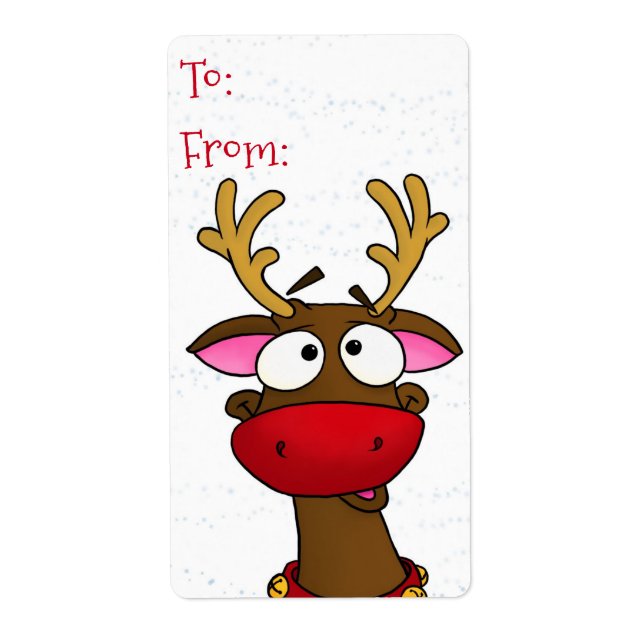 Rudolph, gift tag stickers (Front)