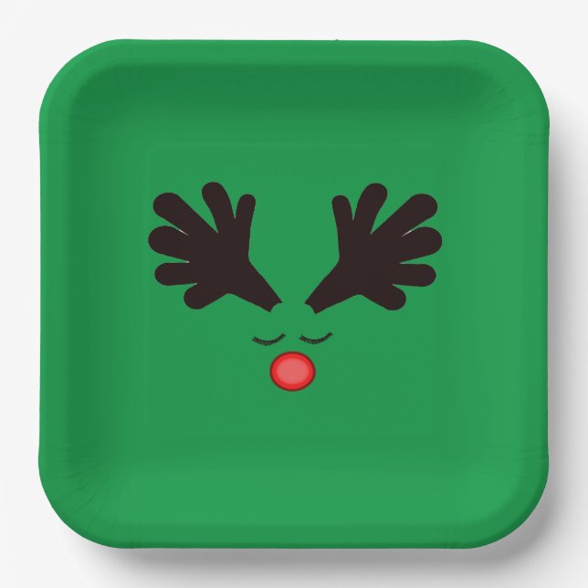 Rudolph Green Paper Plate (Front)
