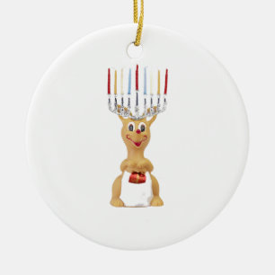 Rudolph Hannukkah Ceramic Tree Decoration