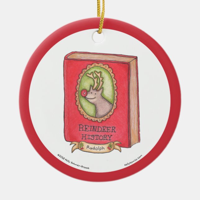 Rudolph (History Book) Ornament (Front)
