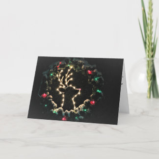 Rudolph in Christmas Wreath Christmas card