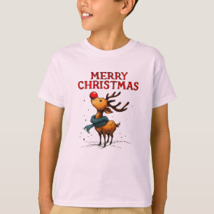 Rudolph in the Snow – Merry Christmas Edition T-Shirt
