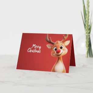 Rudolph Merry Christmas Festive and Fun Holiday Card