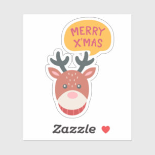 Rudolph Merry Xmas Christmas sticker