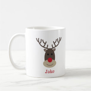 Rudolph Mug with Name Christmas Holidays