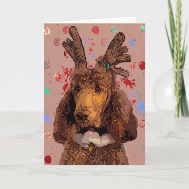 RUDOLPH POODLE HOLIDAY CARD (Front)