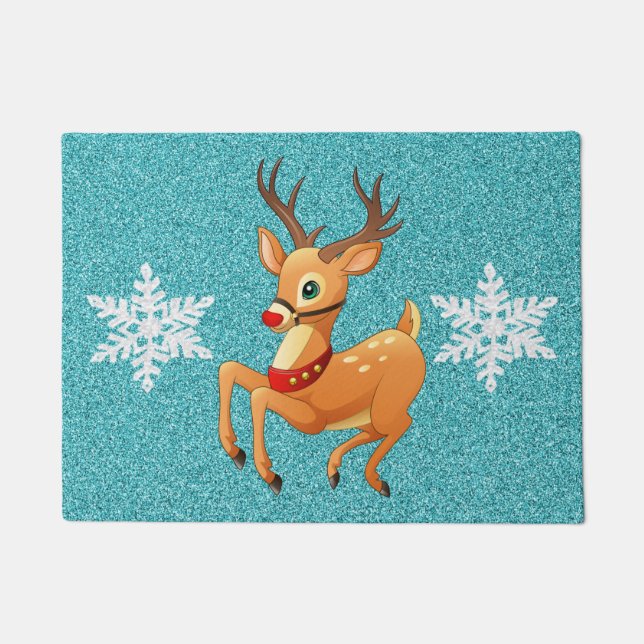 Rudolph Prancing Doormat (Front)