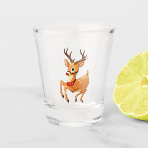 Rudolph Prancing Shot Glass
