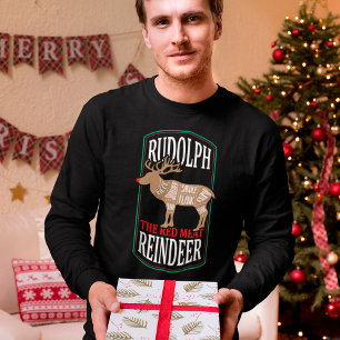 Rudolph Red Meat Reindeer - Quirky Christmas Humou T-Shirt