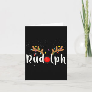 Rudolph Red Nose Funny Kids Reindeer Christmas Lig Card
