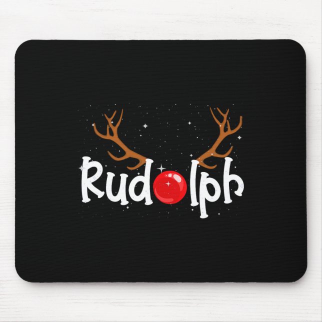 Rudolph Red Nose Reindeer Christmas Fun  Mouse Mat (Front)