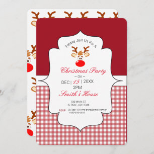 Rudolph Red Nose Reindeer Invitation 