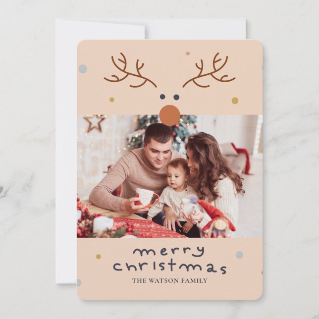 Rudolph Rednose Reindeer Christmas Greeting Card (Front)