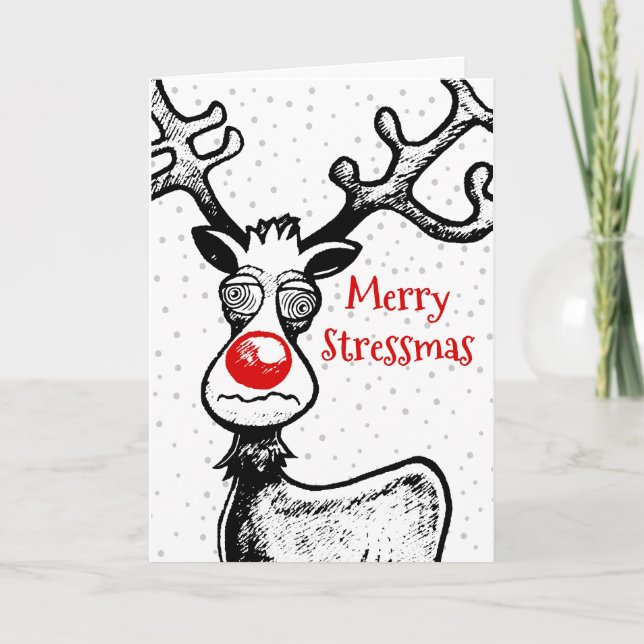 Rudolph Reindeer Christmas Card (Front)