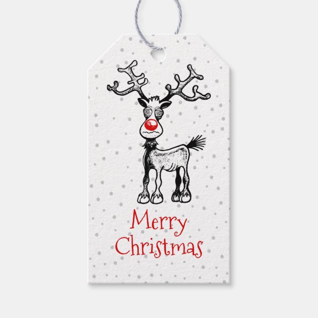 Rudolph Reindeer Gift Tag (Front)