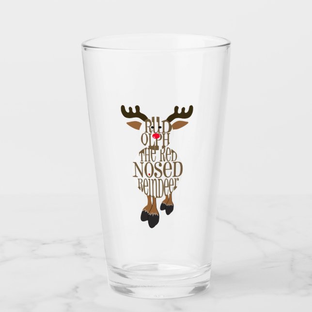 Rudolph Reindeer Glass (Front)