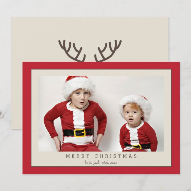 Rudolph Reindeer Photo Card for the Holidays (Front/Back)