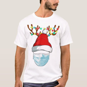 Rudolph Reindeer Wear Face Mask Christma T-Shirt