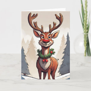 Rudolph Retro Concept Art Folded Holiday Card