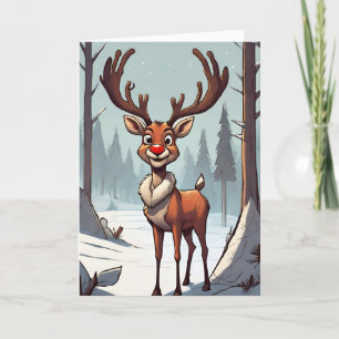 Rudolph Retro Concept Art Folded Holiday Card