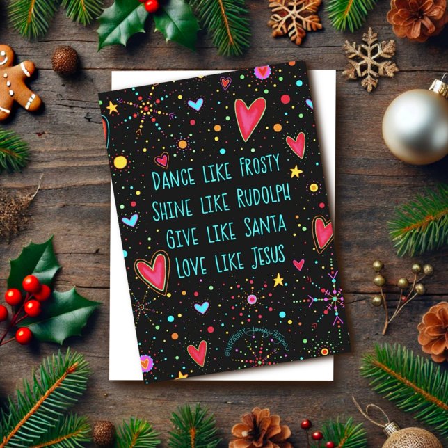 Rudolph Santa Frosty Jesus Quote Christmas  Holiday Card (Creator Uploaded)