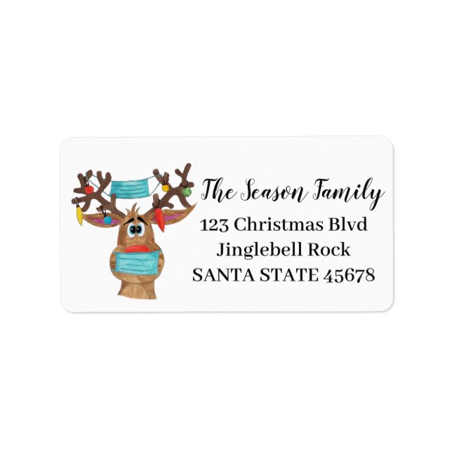 Rudolph the Face Masked Reindeer Label (Front)