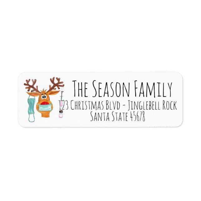 Rudolph the Face Masked Reindeer Label (Front)