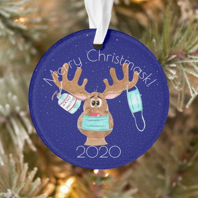 Rudolph the Face Masked Reindeer Ornament (Tree)
