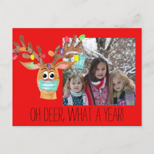 Rudolph the Face Masked Reindeer Photo Card