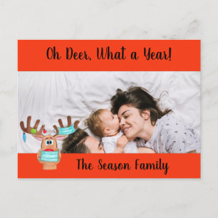 Rudolph the Face Masked Reindeer Photo Card