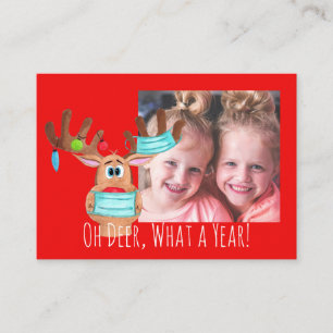 Rudolph the Face Masked Reindeer Photo Card