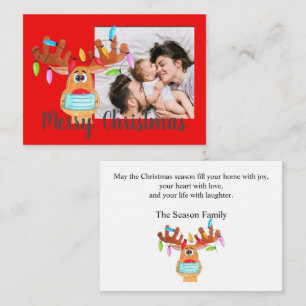 Rudolph the Face Masked Reindeer Photo Card