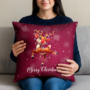 Rudolph The Red Nose Reindeer Christmas Cushion