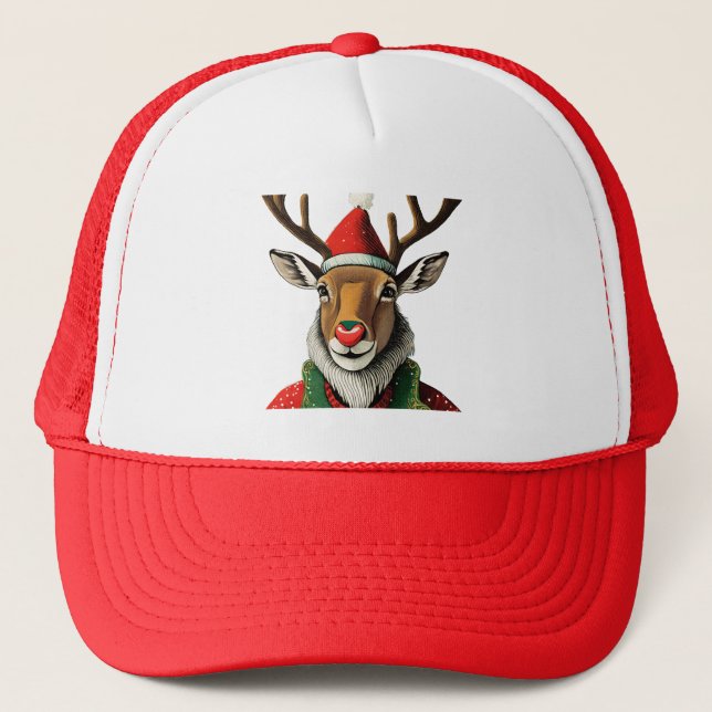 Rudolph The Red Nose Reindeer Christmas Hat (Front)