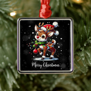 Rudolph The Red Nose Reindeer Christmas Metal Tree Decoration