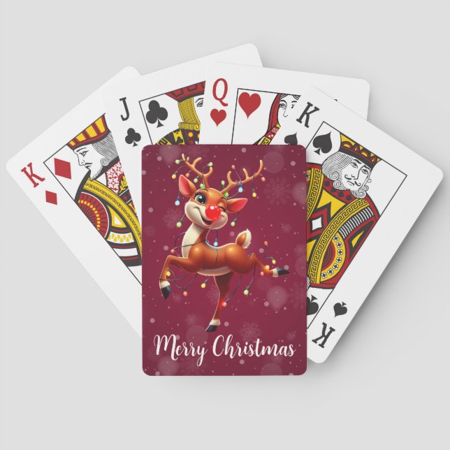 Rudolph The Red Nose Reindeer Christmas Playing Cards (Back)
