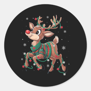 Rudolph The Red Nose Reindeer For Kids And Christm Classic Round Sticker