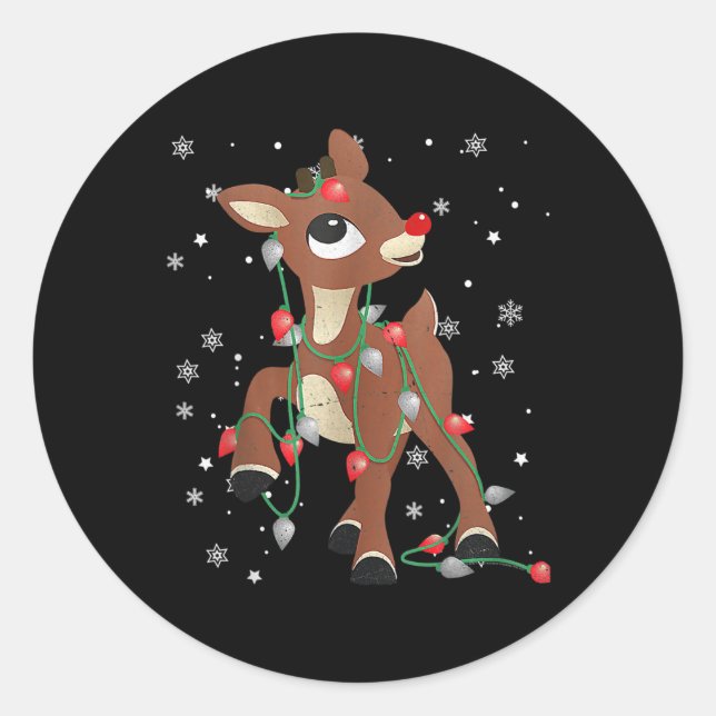 Rudolph The Red Nose Reindeer For Kids And Christm Classic Round Sticker (Front)